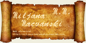 Miljana Mačvanski vizit kartica